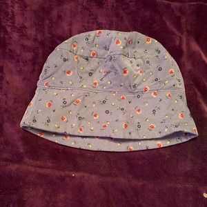 Kids corduroy blue floral hat